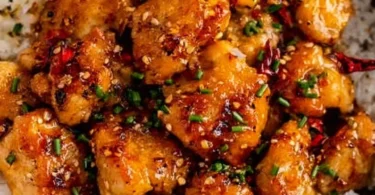 20 Minute Honey Garlic Chicken Bites served with vegetables