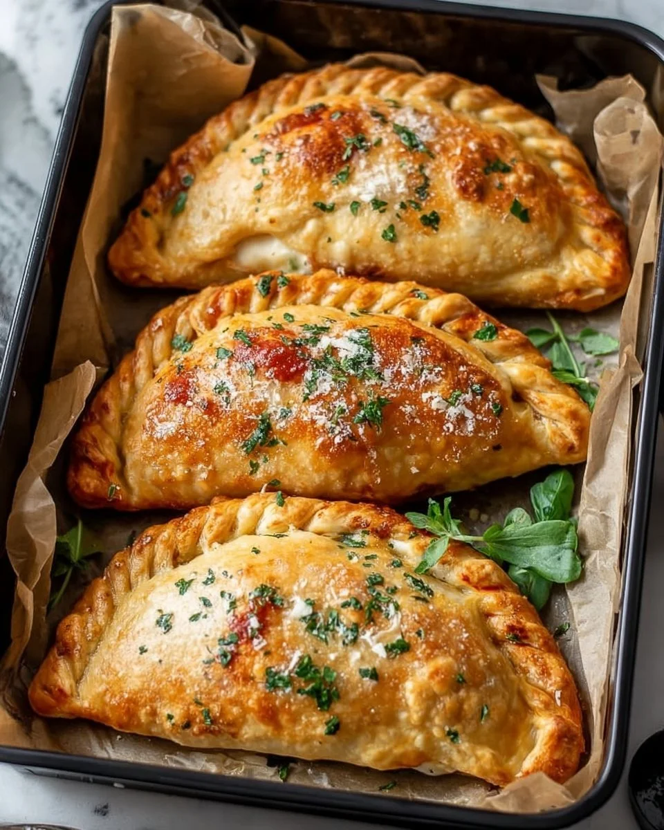 Homemade Air Fryer calzones filled with cheese and pepperoni