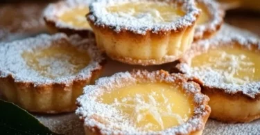 Baby Lemon Impossible Pies dessert ready to serve, showcasing a golden crust and lemon filling.