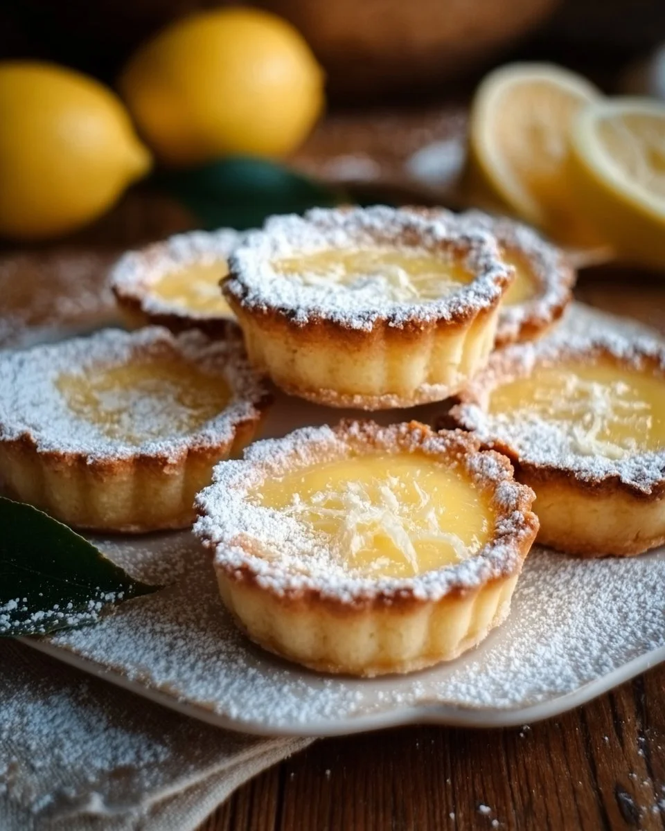 Baby Lemon Impossible Pies dessert ready to serve, showcasing a golden crust and lemon filling.