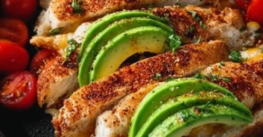 Delicious Chicken Avocado Melt Sandwich with toasted bread and fresh ingredients