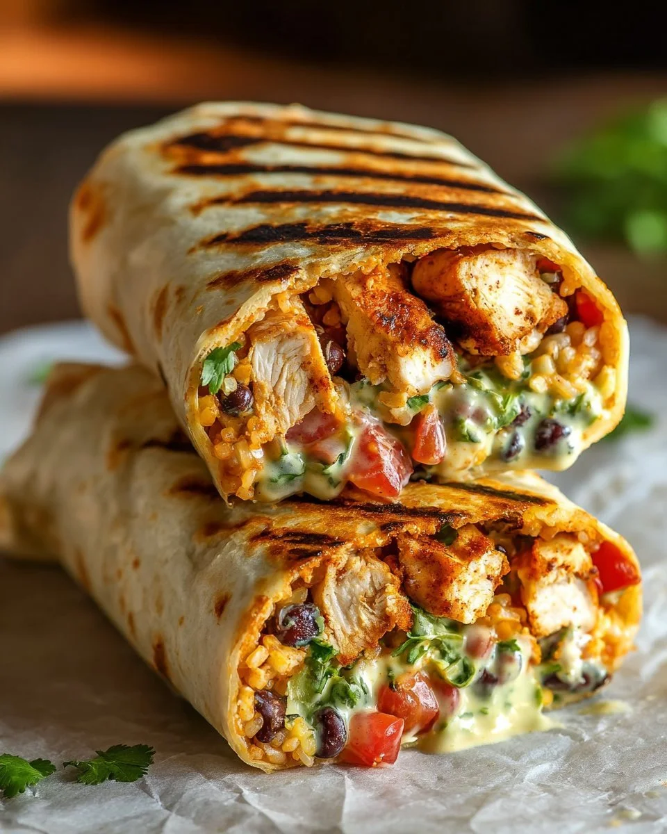 Chipotle Ranch Grilled Chicken Burritos with fresh ingredients and bold flavors