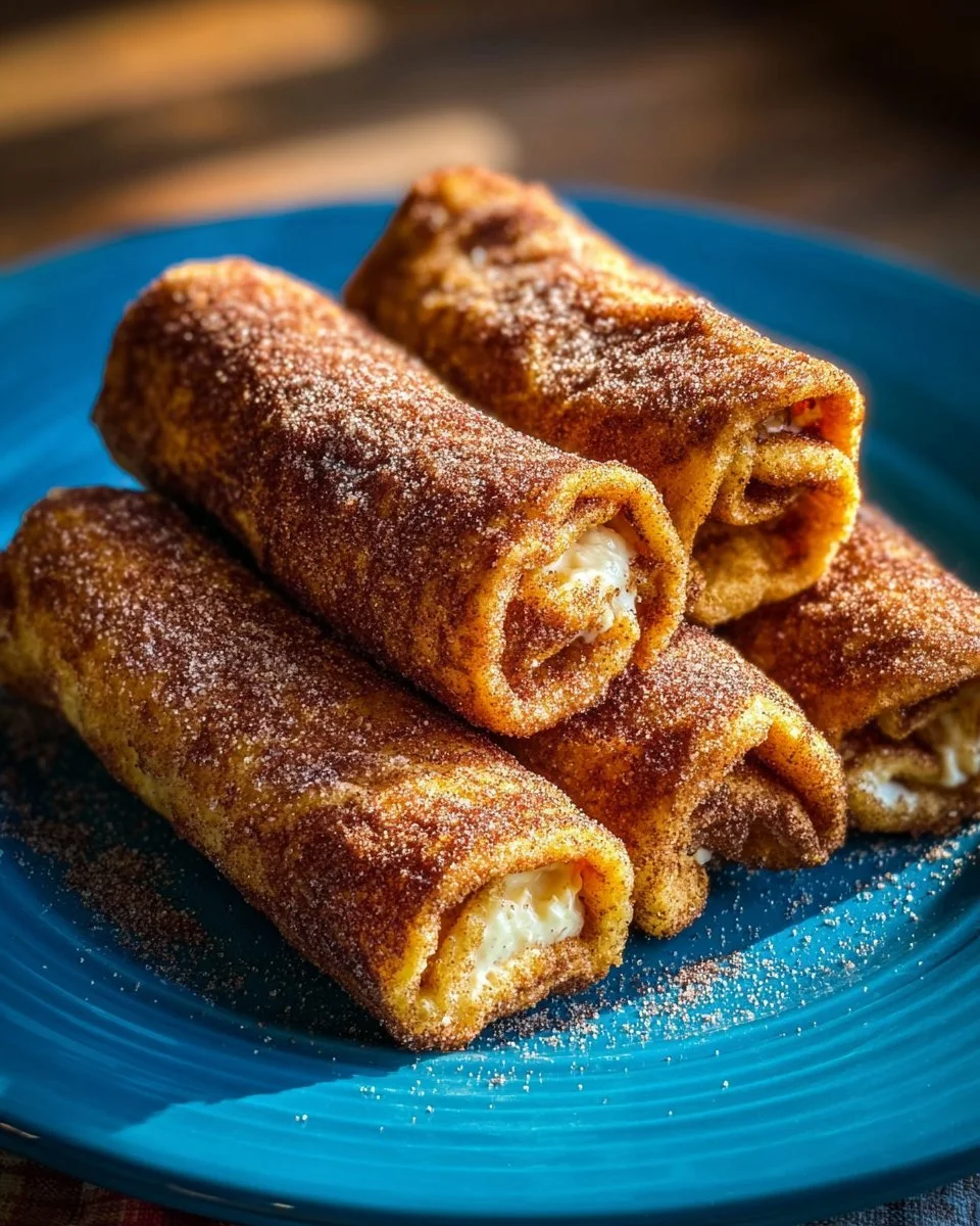 Cinnamon Sugar French Toast Roll-Ups served on a plate