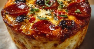 Healthy Cottage Cheese Pizza Bowl topped with fresh ingredients