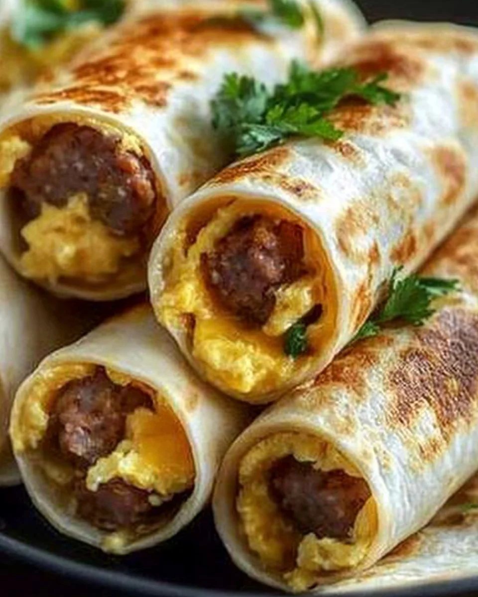 Delicious Sausage, Egg Cheese Breakfast Roll-Ups