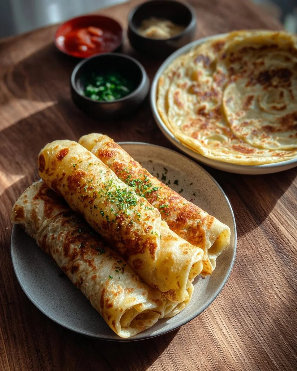 Delicious garlic flatbread served warm with herbs and spices.