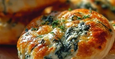 Freshly baked spinach cottage cheese bagels ready to serve