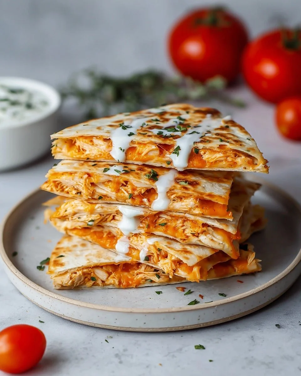 Delicious Keto Chicken Quesadilla served on a plate with melted cheese and toppings