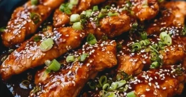 Juicy Korean Chicken Breasts marinated with traditional spices and served.