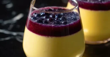 Delicious lemon panna cotta served in a stylish dessert dish