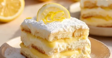 Delicious Lemon Tiramisu dessert with creamy layers and citrusy flavors