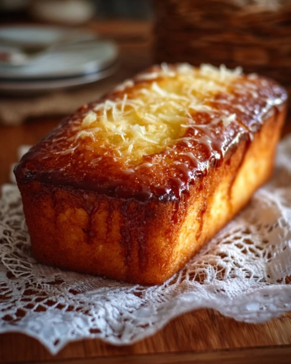 Moist lemon yogurt cake topped with a lemon glaze