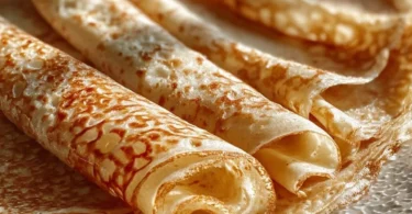Delicious oatmeal crepes served with fresh fruits and toppings
