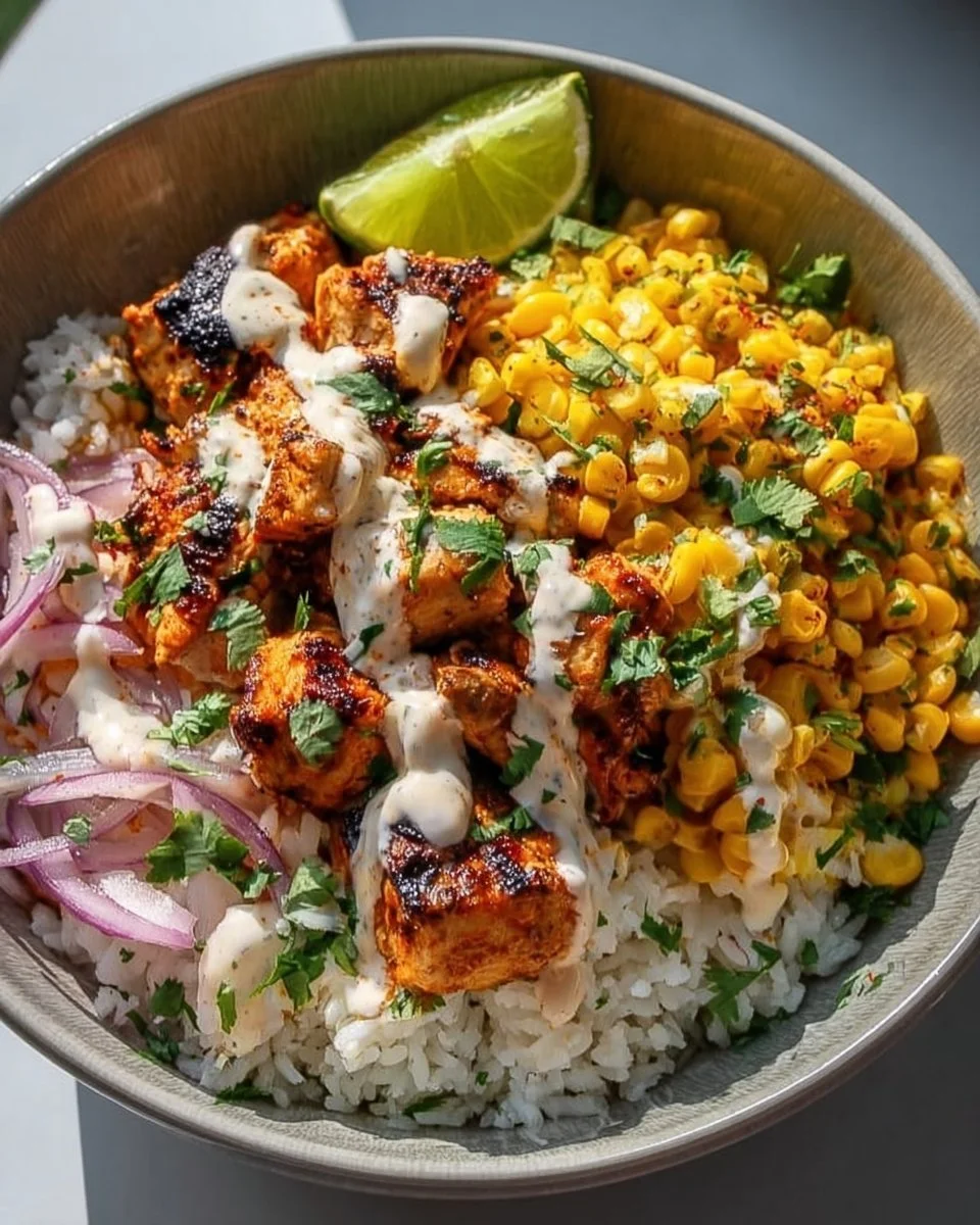 Colorful and vibrant rice bowl filled with fresh vegetables and toppings