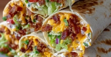 Delicious cheesy bacon ranch wraps filled with crispy bacon and creamy ranch dressing