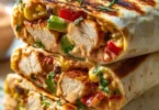 Delicious Chipotle Ranch Grilled Chicken Burrito filled with fresh ingredients