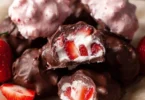 Chocolate Strawberry Yogurt Clusters ready to be enjoyed as a sweet snack.