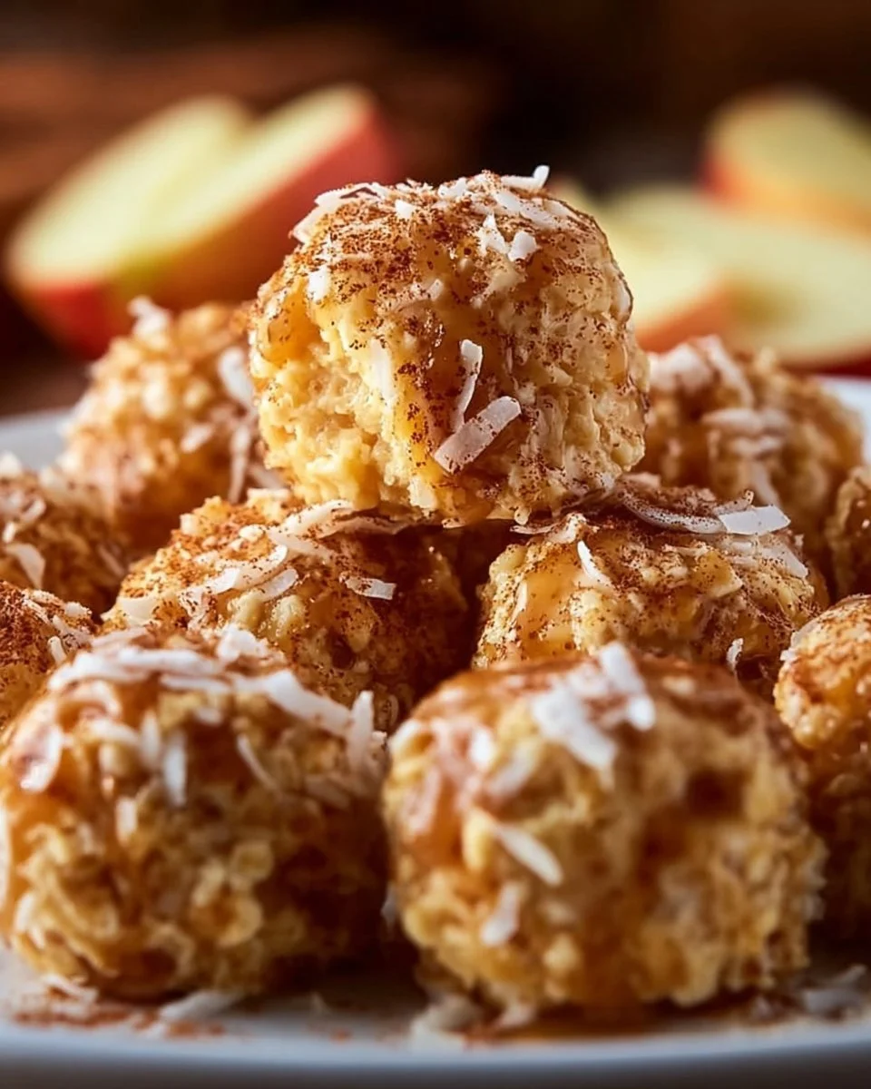 Plate of cinnamon apple cottage cheese bites garnished with cinnamon and apple slices