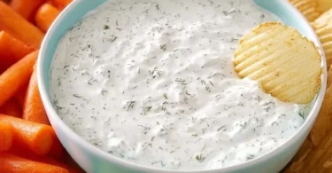 Creamy Cottage Cheese Ranch Dip served with vegetables for dipping