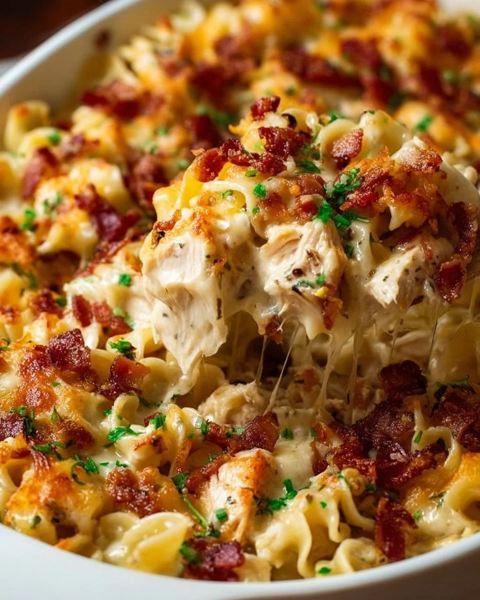 Delicious Crazy Good Casserole served in a baking dish, perfect for family meals.