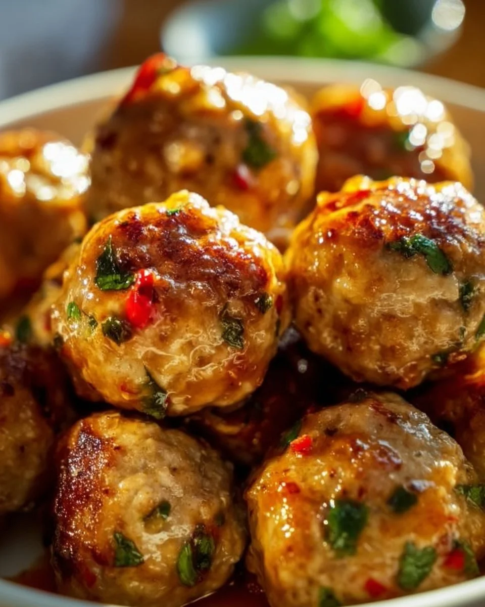 Easy Thai Baked Chicken Meatballs