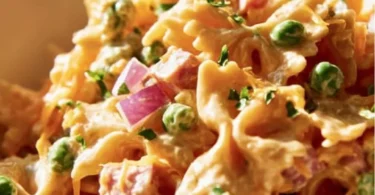 Colorful French Dressing Pasta Salad with mixed vegetables and pasta