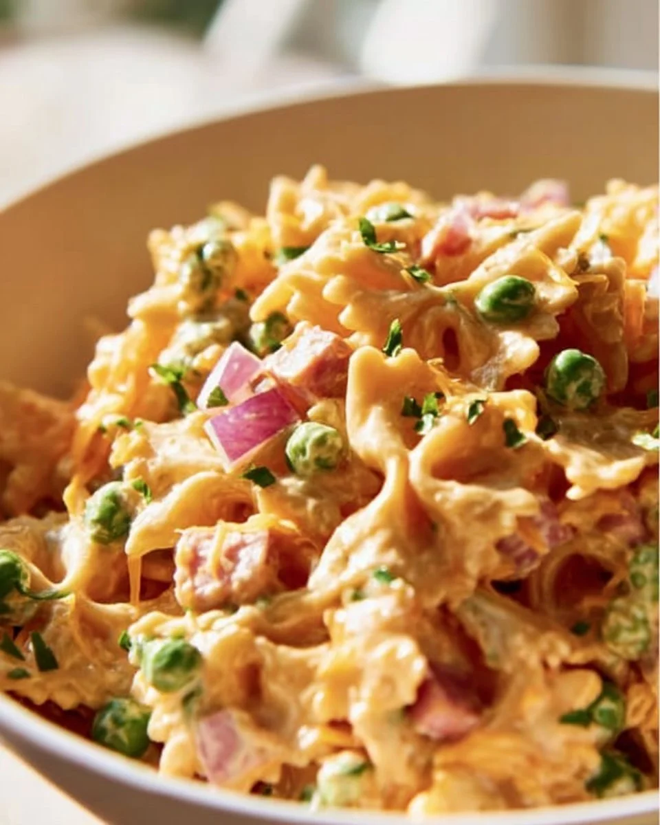 Colorful French Dressing Pasta Salad with mixed vegetables and pasta