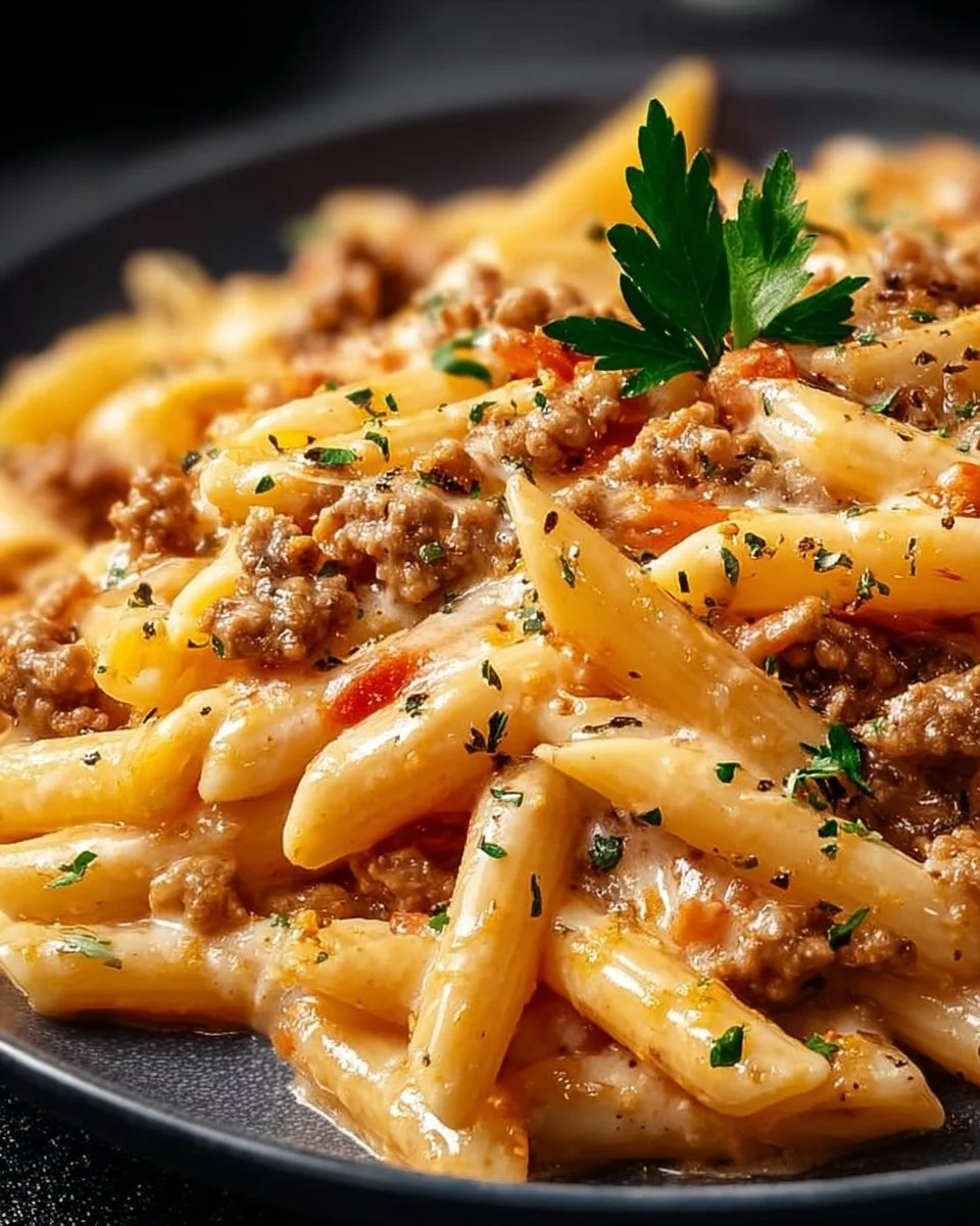 Gordon Ramsay's flavorful ground turkey pasta dish garnished with herbs