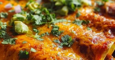 Ground Turkey Black Bean Enchiladas topped with fresh cilantro and cheese