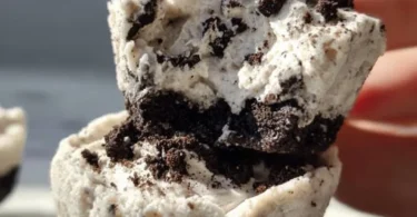 Healthy No-Bake Oreo Cheesecake Bites with crushed Oreos and cheesecake filling