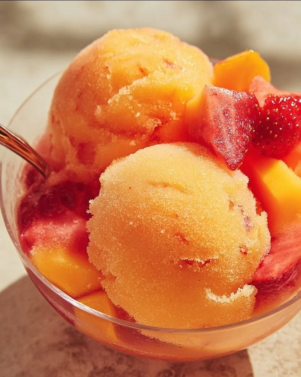 Mango Strawberry Sorbet