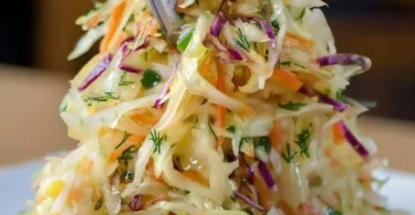 Old Fashioned Sauerkraut Salad served in a bowl with fresh ingredients.