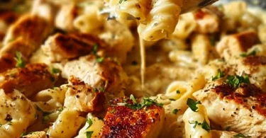 Delicious One Pot Chicken Penne Pasta ready to serve
