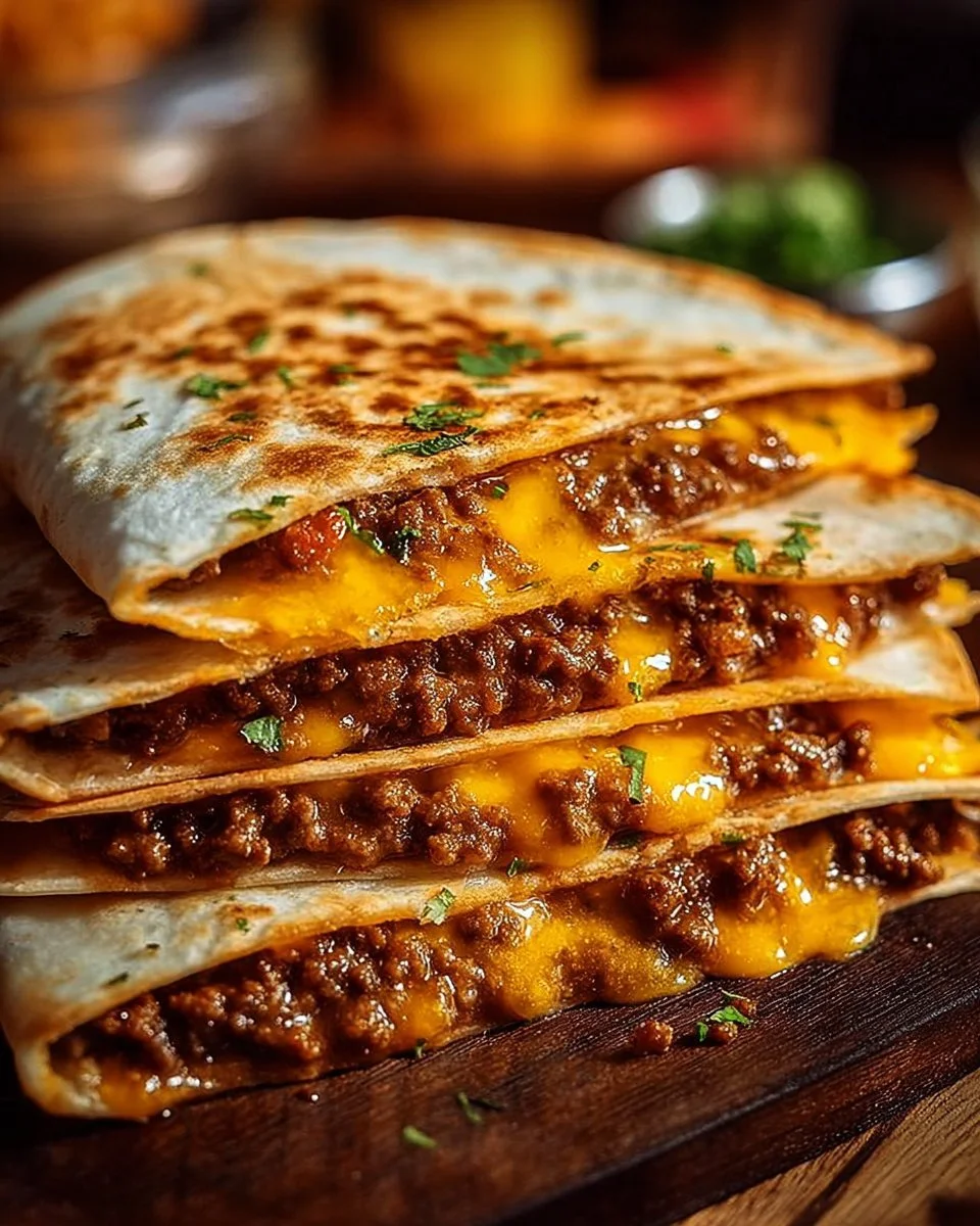 Plate of Smashburger Quesadillas, filled with melted cheese and savory ingredients