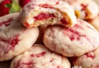 Strawberry Cheesecake Cookies with fresh strawberries and creamy cheesecake filling