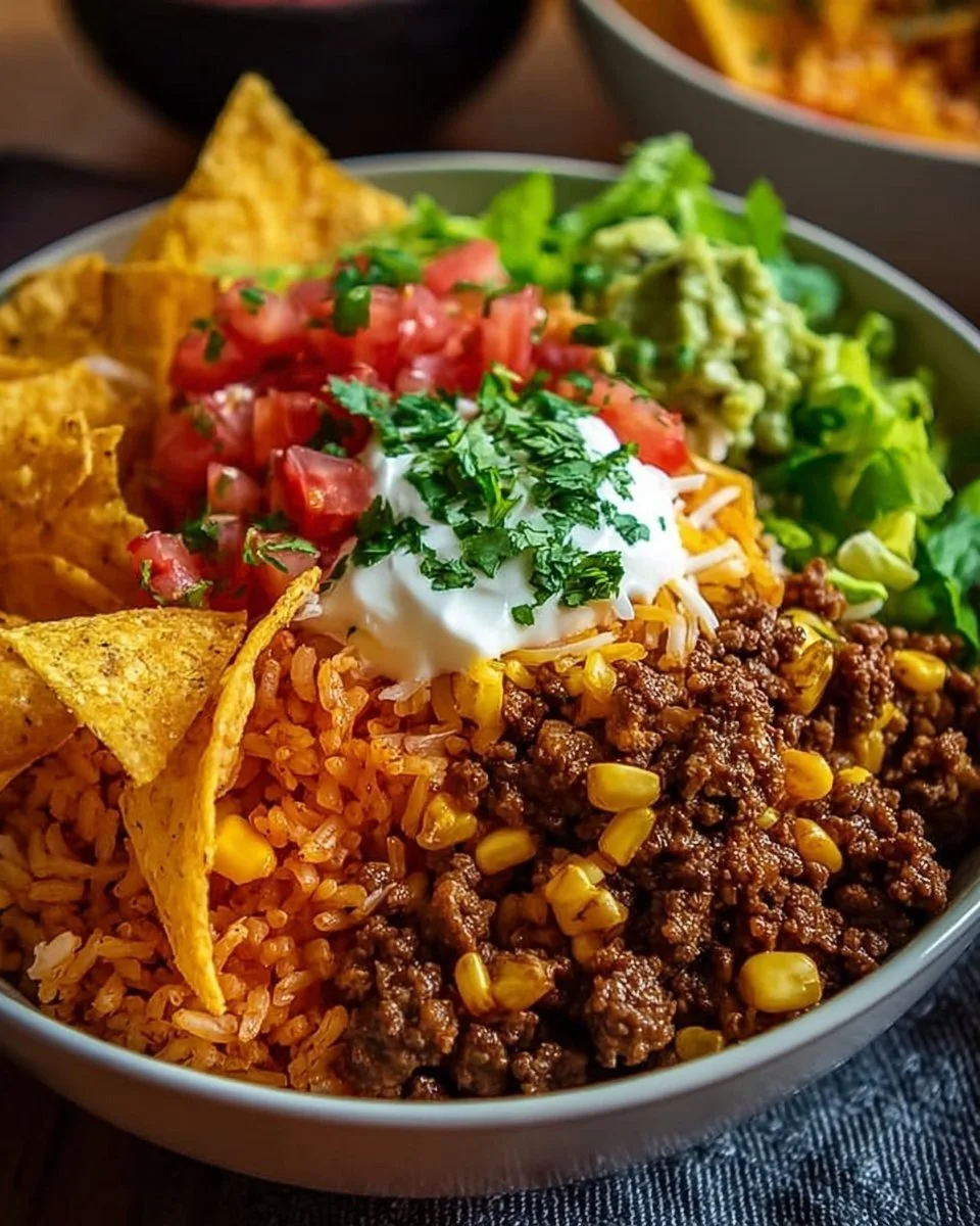 Taco Rice Bowl with Doritos